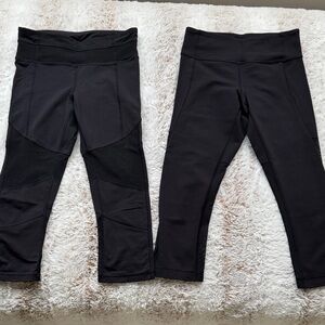 Lululemon Sexy cropped Capri leggings. Two pairs, size 4.
